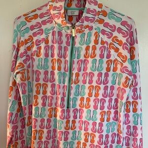 Flip flop top 1/2 zip pullover